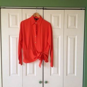 BEAUTIFUL Silk Lafayette orange blouse
